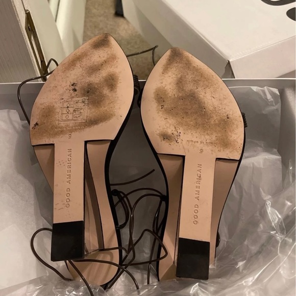 Good American Cinder-f*cking rella Wedge Black size 5 - Picture 2 of 8